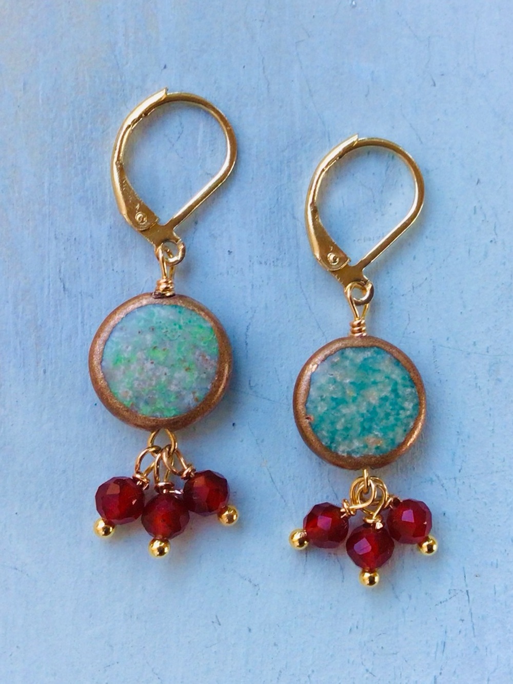 Turquoise Carnelian Sundance Charm Earrings - Picture 5 of 8